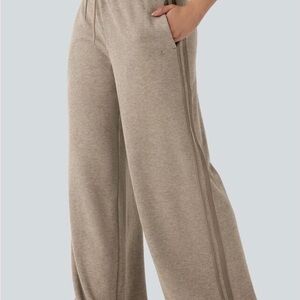 Halara Ribbed High Waisted Wide Leg Pants | Tummy Control | NWT | Large
